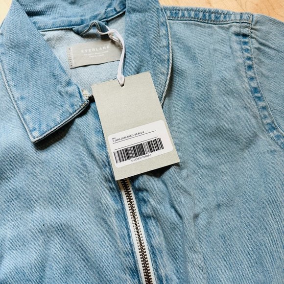 Everlane Denim Short Coverall Jumpsuit - Picture 6 of 8